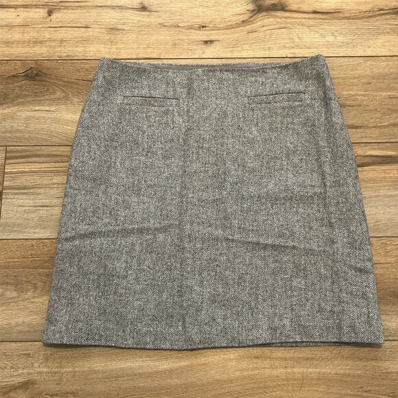 Talbots Pencil Skirt SZ 12 Wool Blend Gray Knit Side Zip Lined - Picture 1 of 8